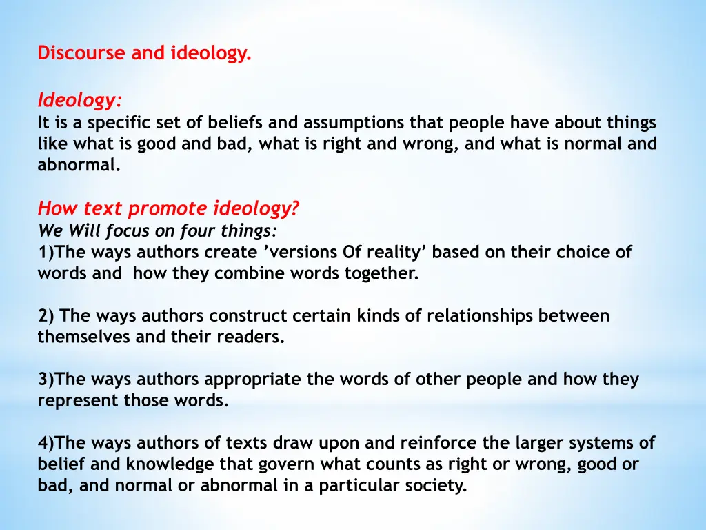 discourse and ideology