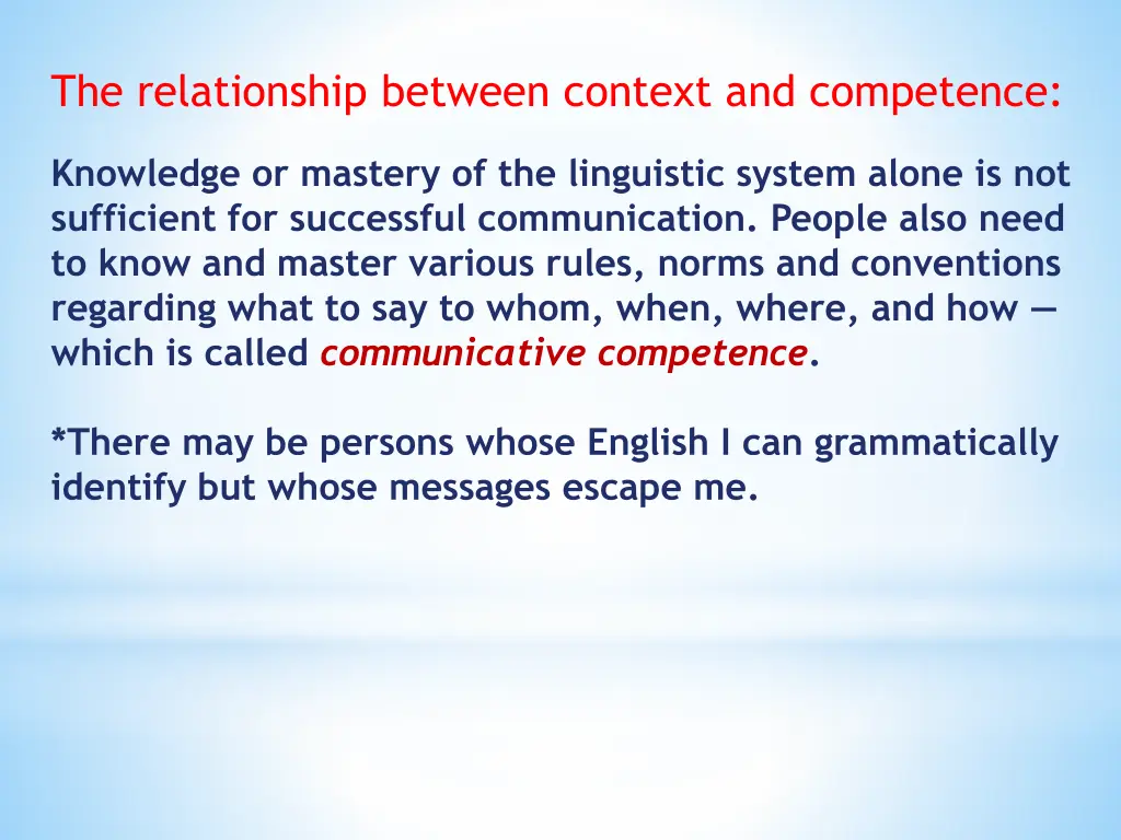 the relationship between context and competence