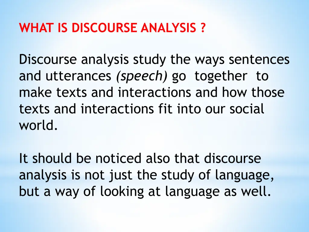 what is discourse analysis