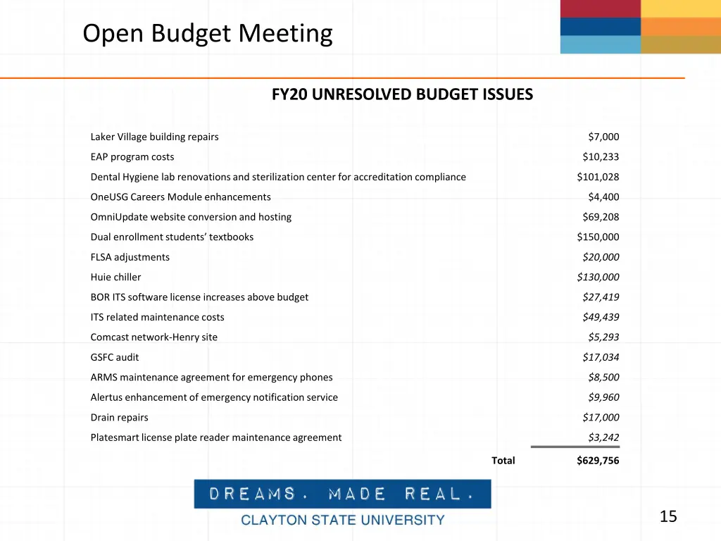 open budget meeting 11