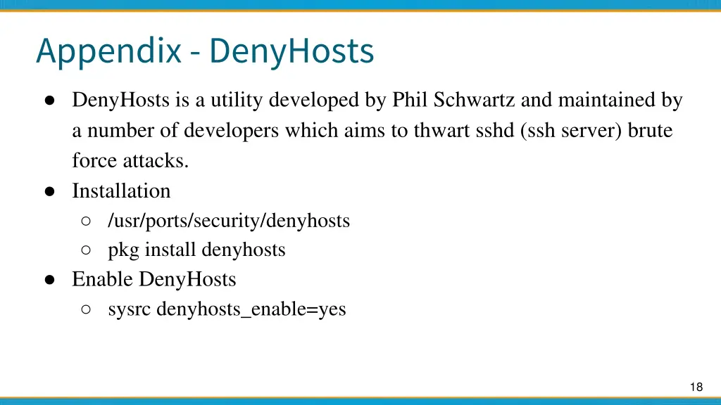 appendix denyhosts