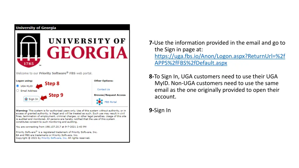 7 use the information provided in the email
