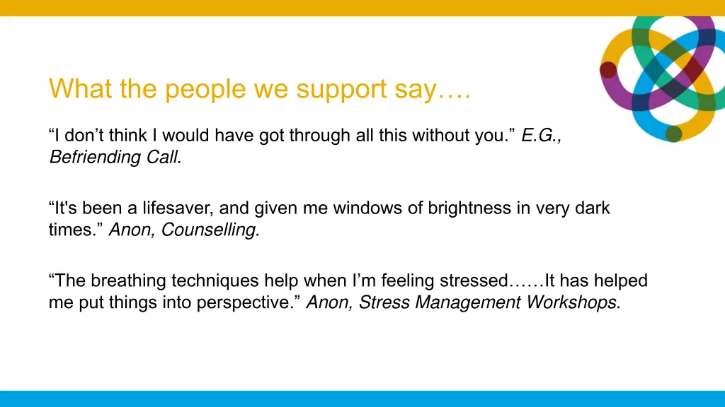 what the people we support say