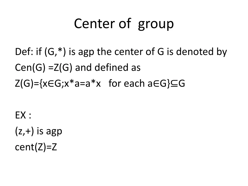 center of group
