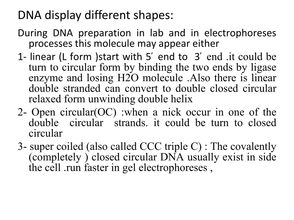 dna display different shapes