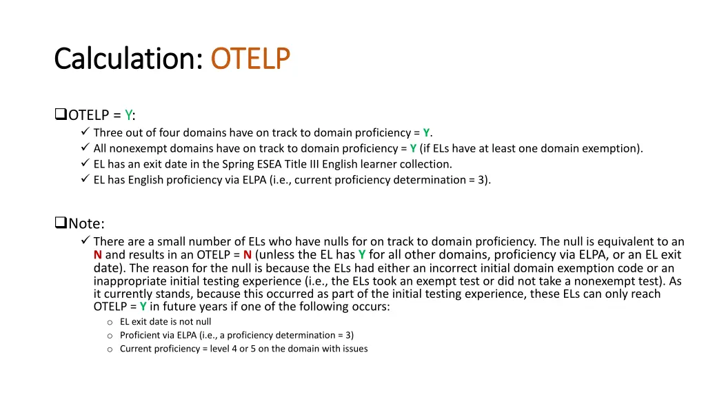 calculation calculation otelp