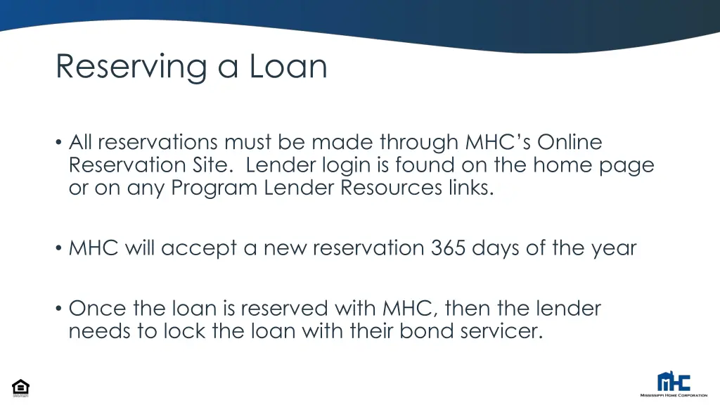 reserving a loan