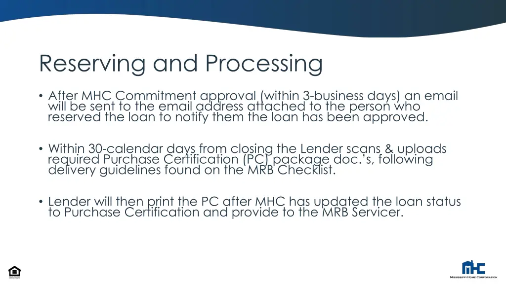 reserving and processing 2