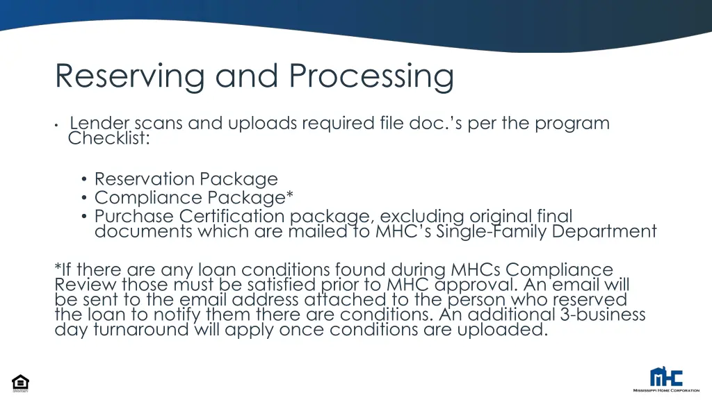 reserving and processing