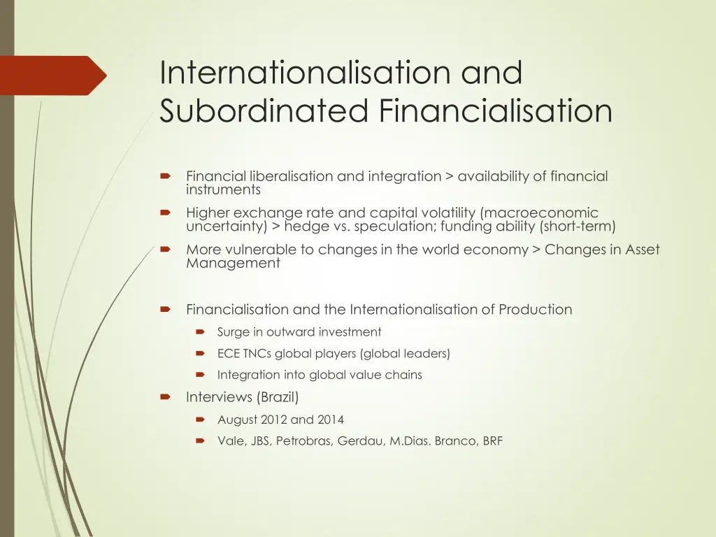 internationalisation and subordinated
