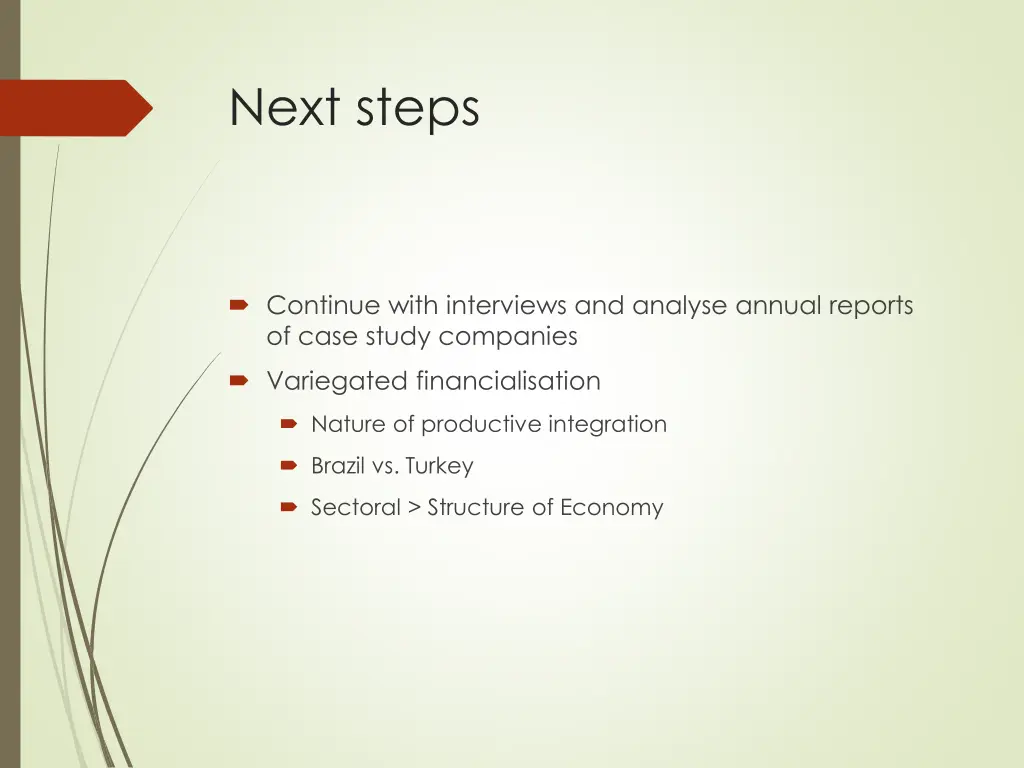next steps