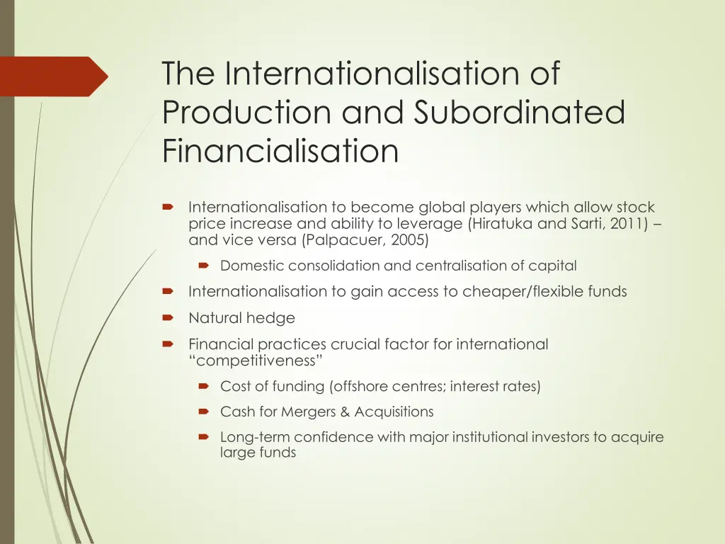 the internationalisation of production