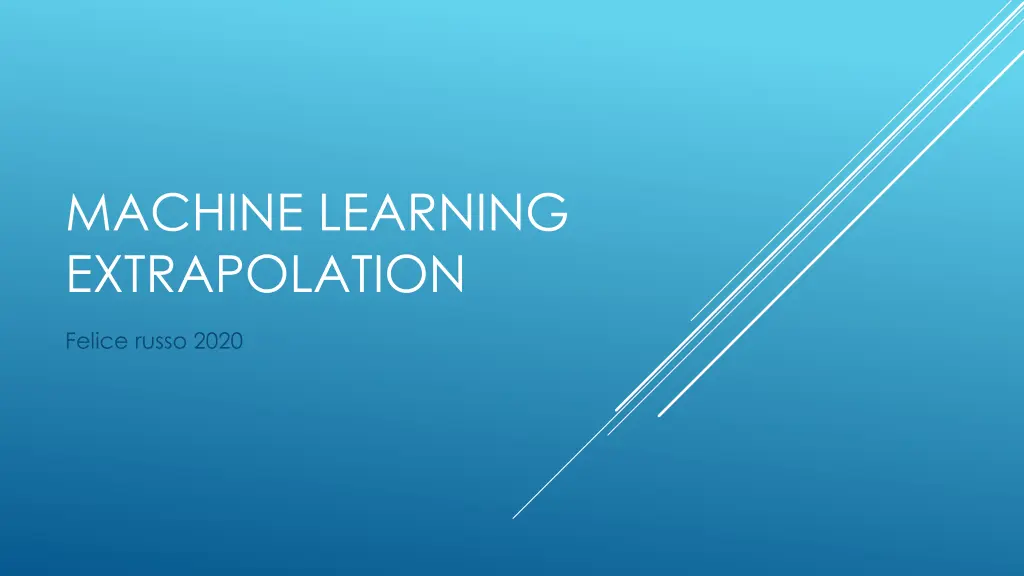 machine learning extrapolation