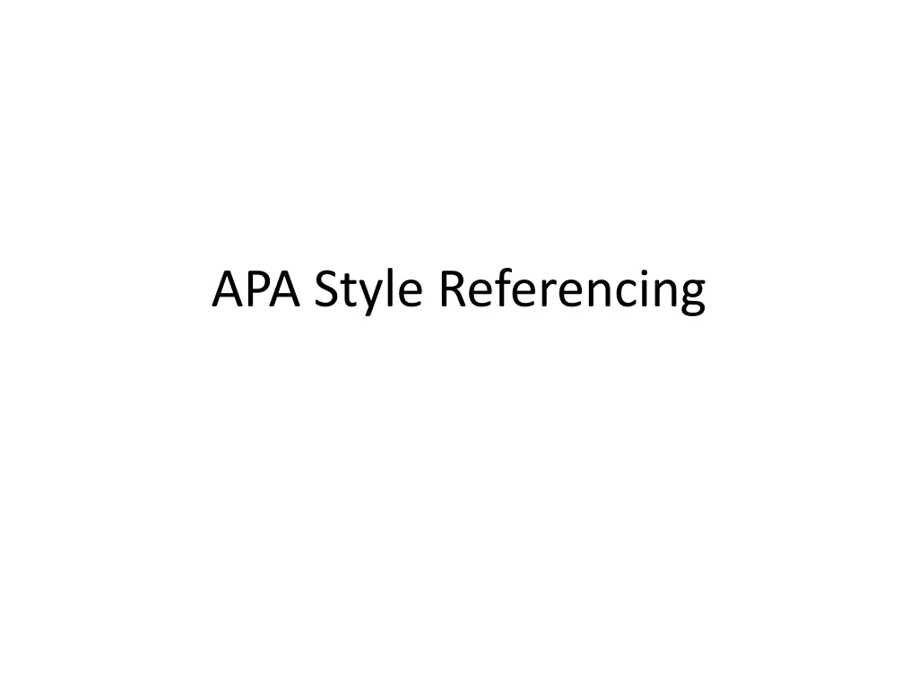 apa style referencing