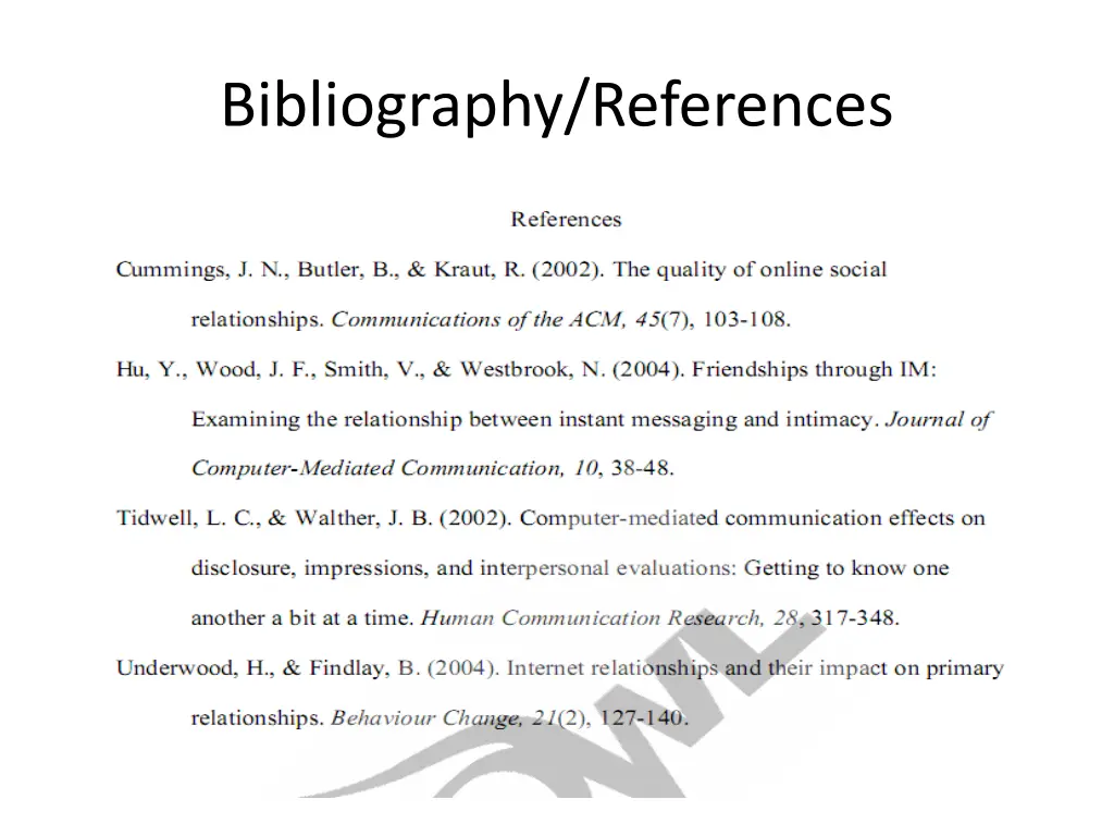 bibliography references