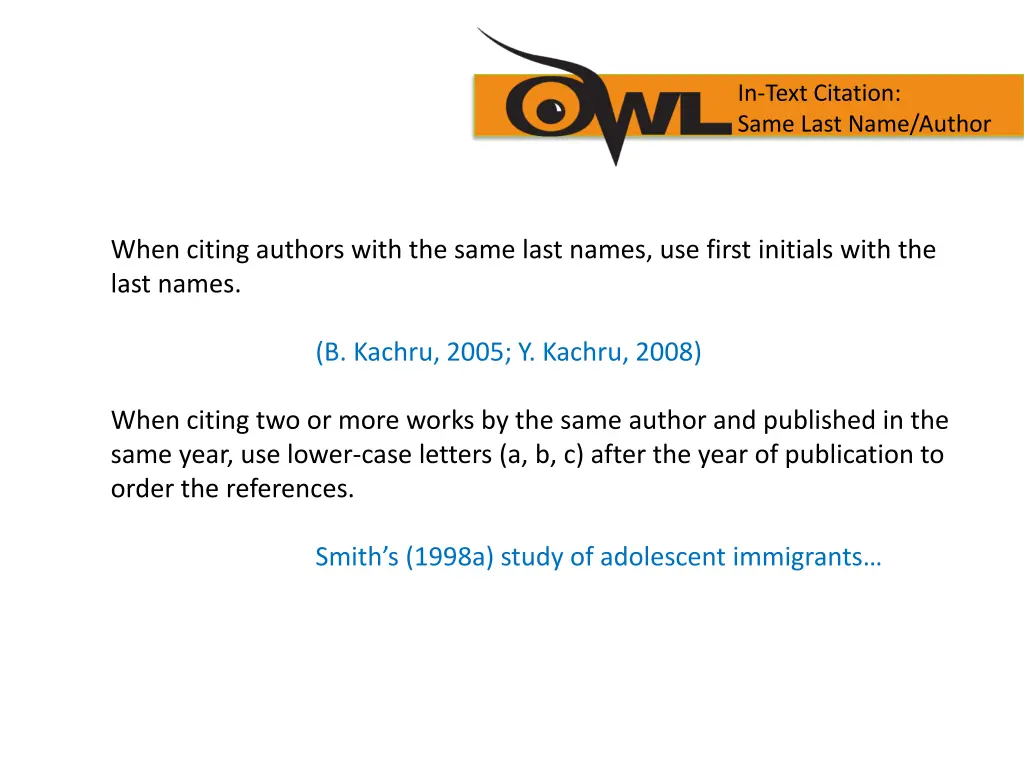in text citation same last name author