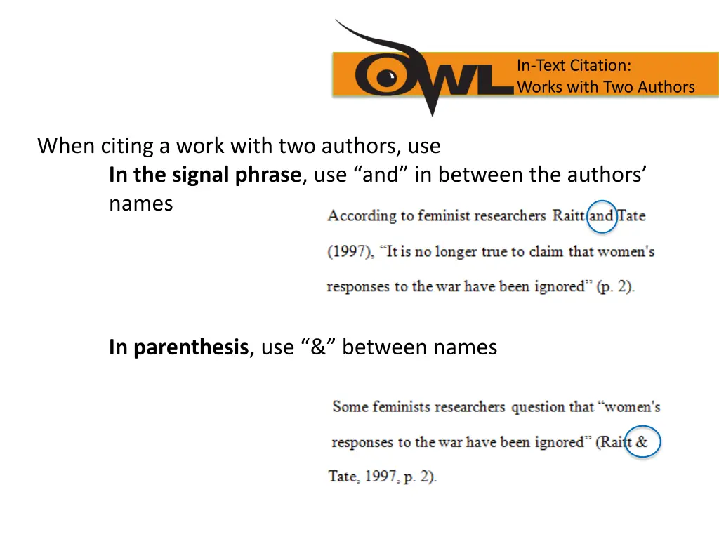 in text citation works with two authors