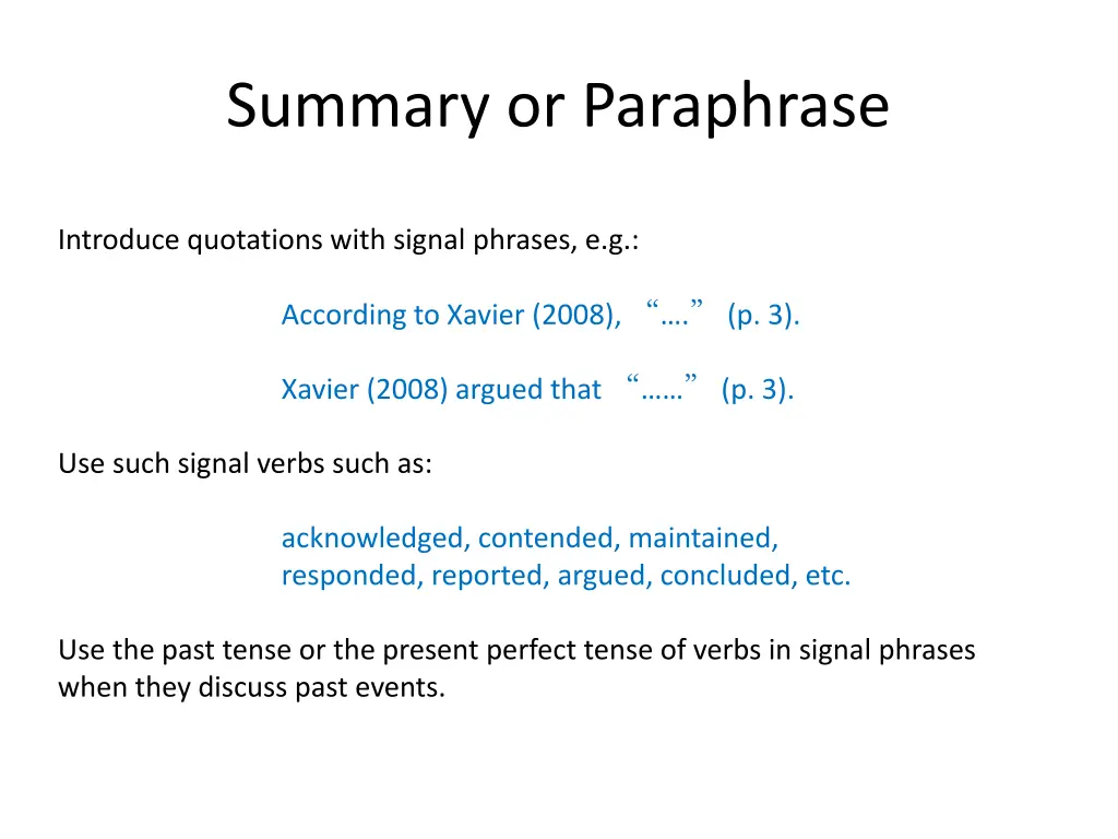 summary or paraphrase 1