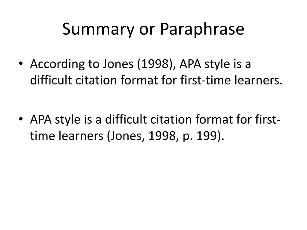 summary or paraphrase