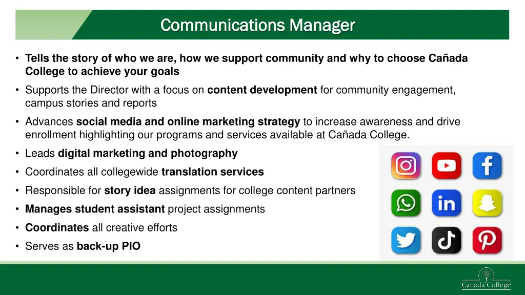 communications manager communications manager