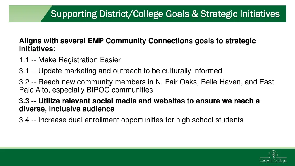 supporting district college goals strategic 2