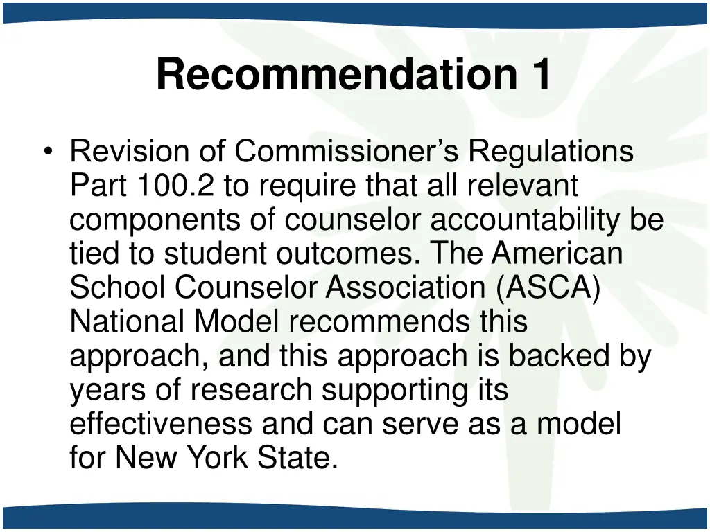 recommendation 1
