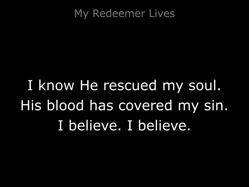 my redeemer lives