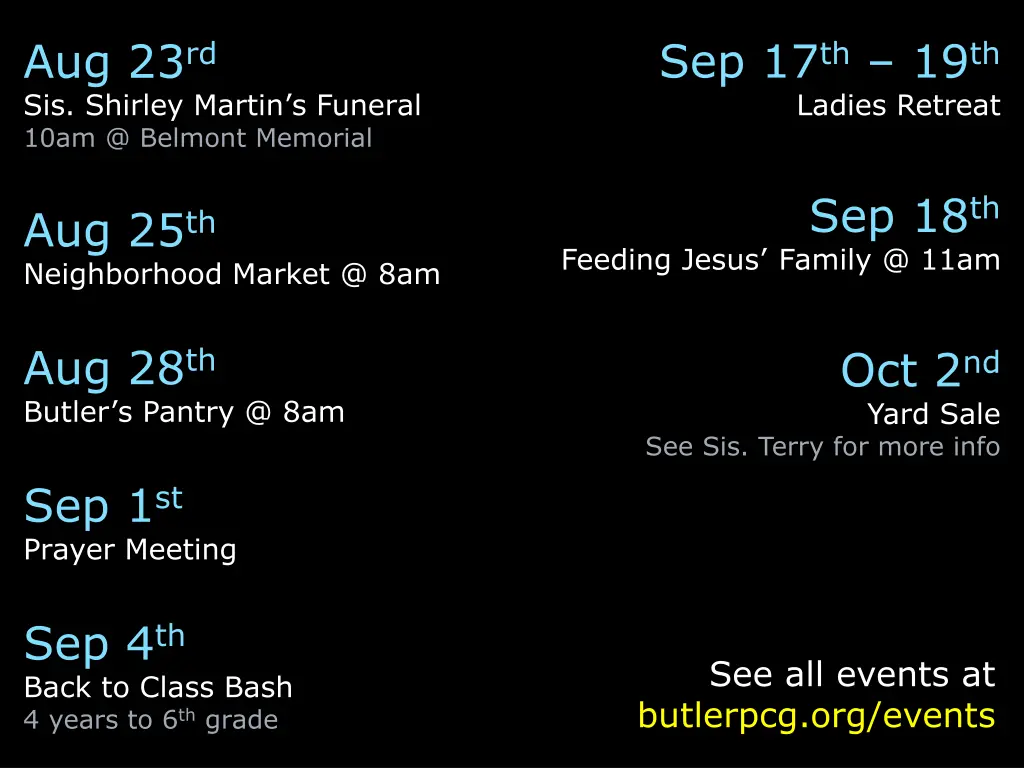 sep 17 th 19 th ladies retreat