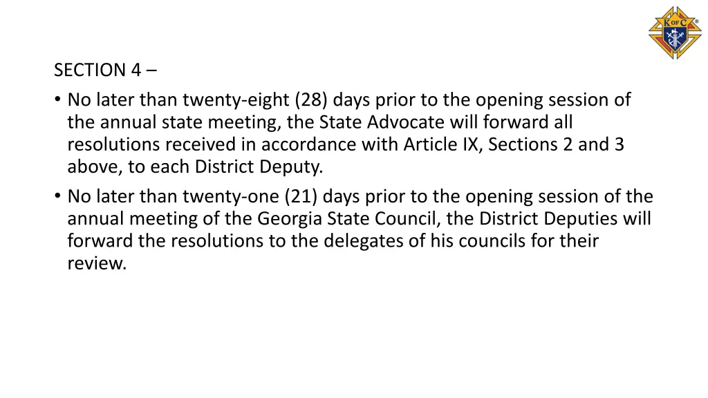 section 4 no later than twenty eight 28 days