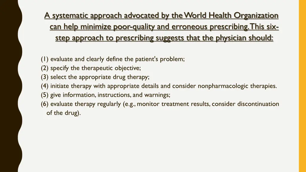a systematic approach advocated by the world