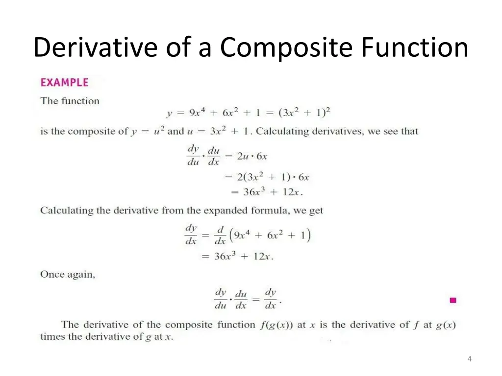 derivative of a composite function
