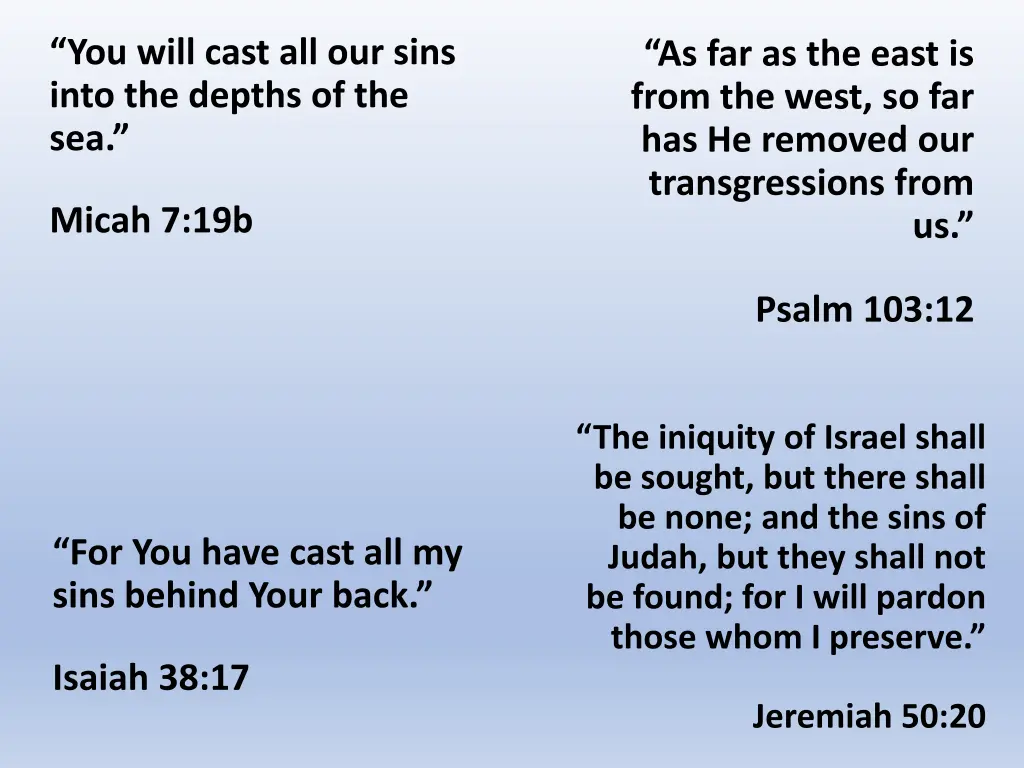 you will cast all our sins into the depths
