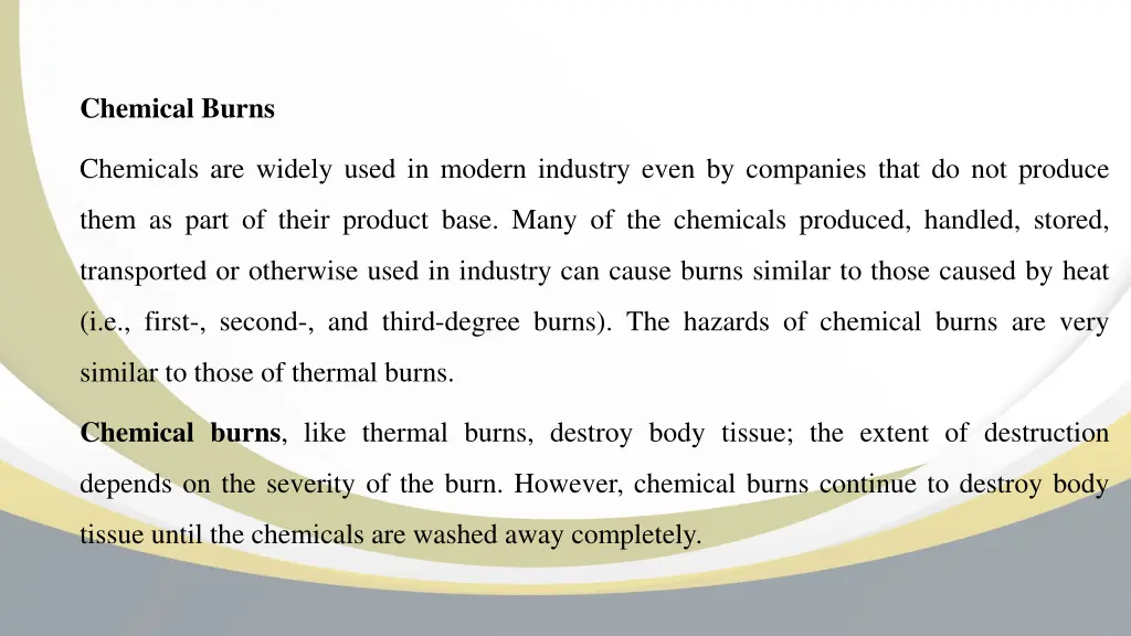 chemical burns