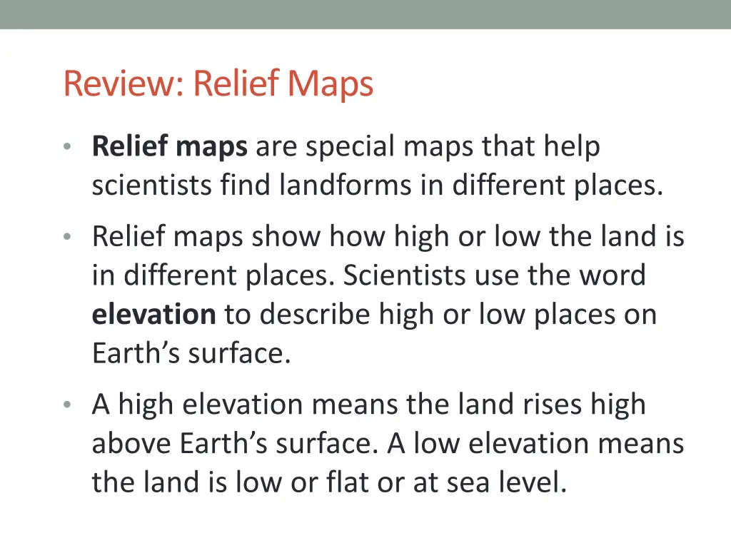 review relief maps 1