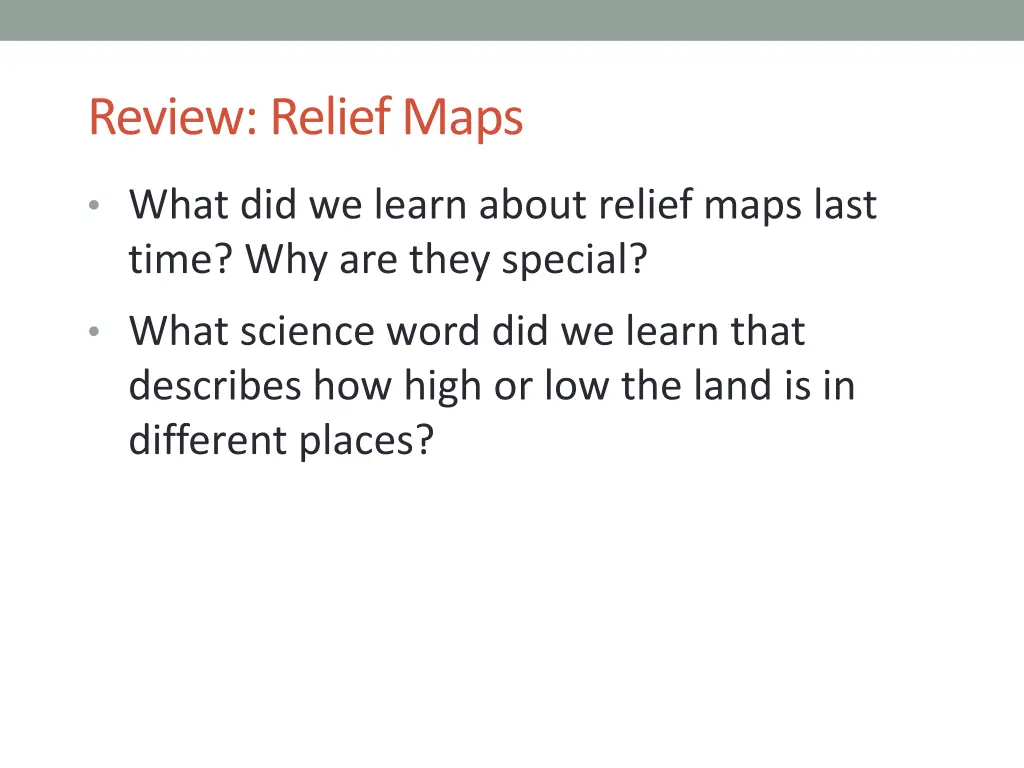 review relief maps