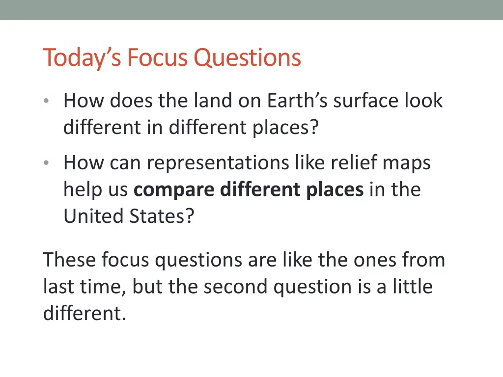 today s focus questions