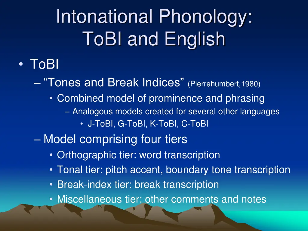 intonational phonology tobi and english tobi