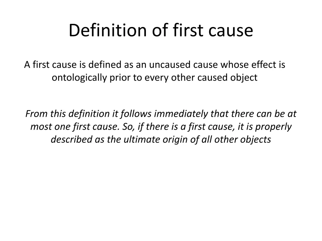 definition of first cause