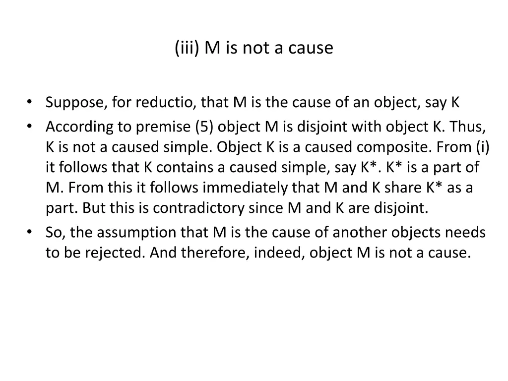 iii m is not a cause