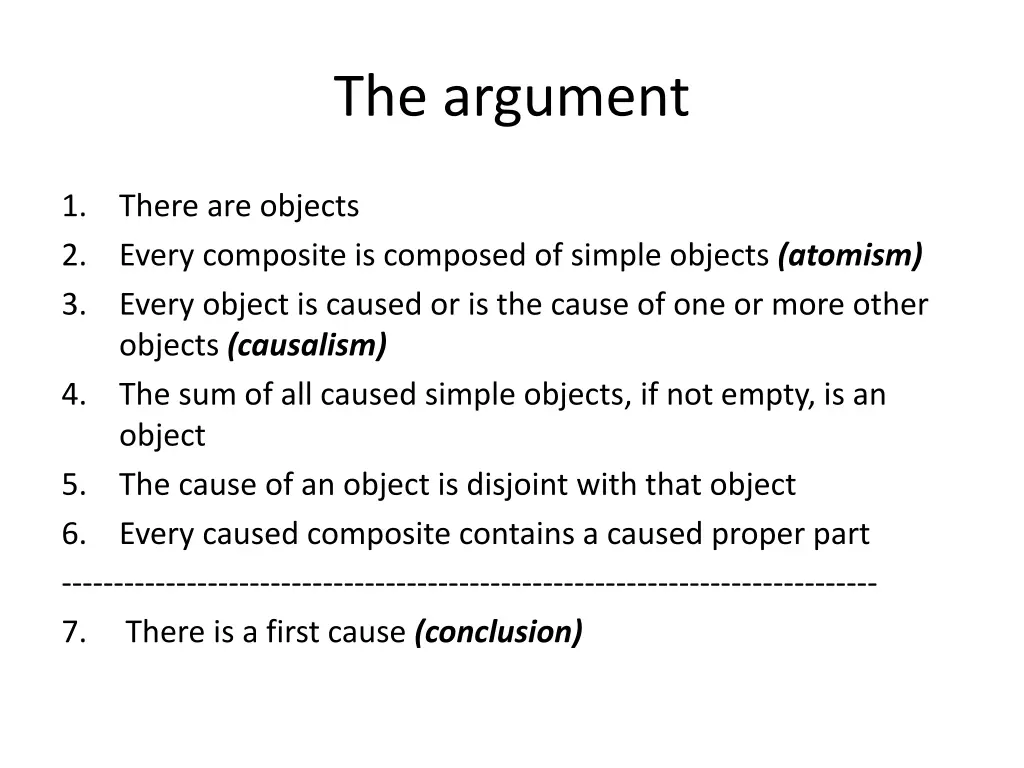 the argument