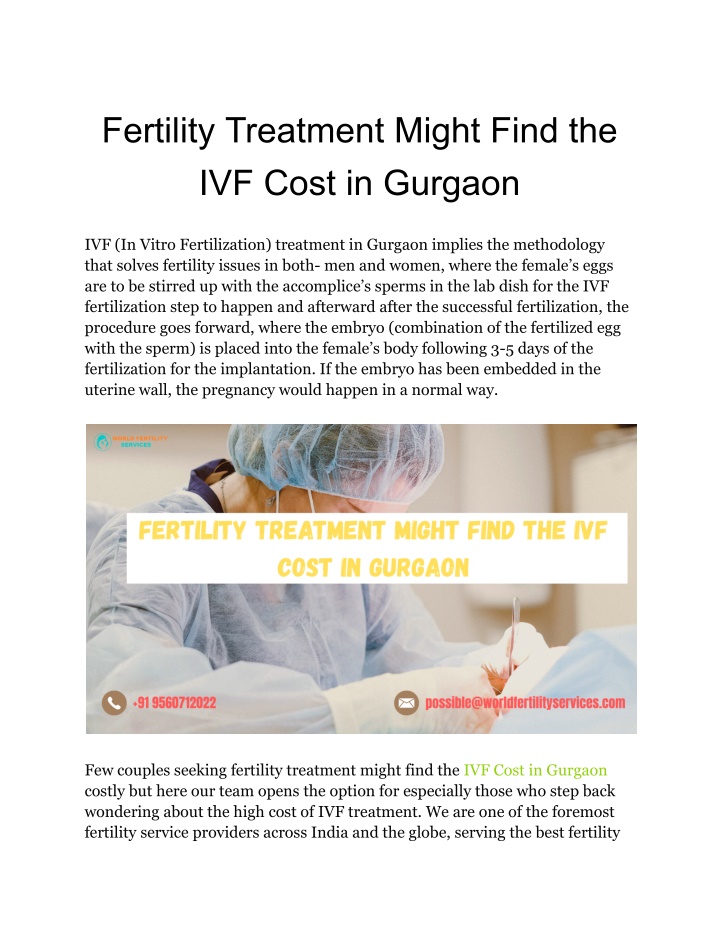 fertility treatment might find the ivf cost