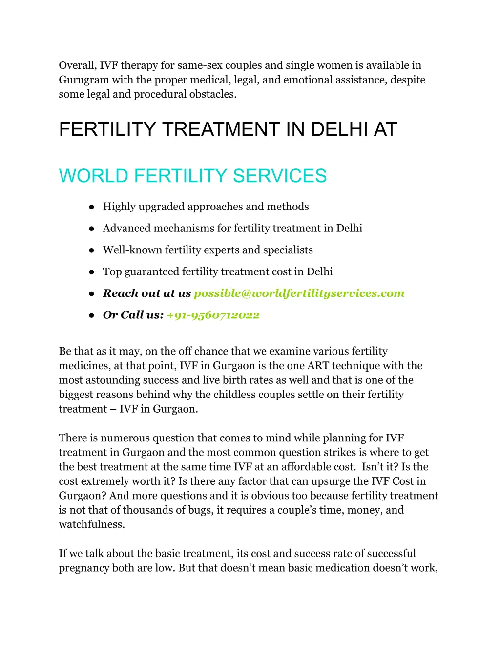 overall ivf therapy for same sex couples