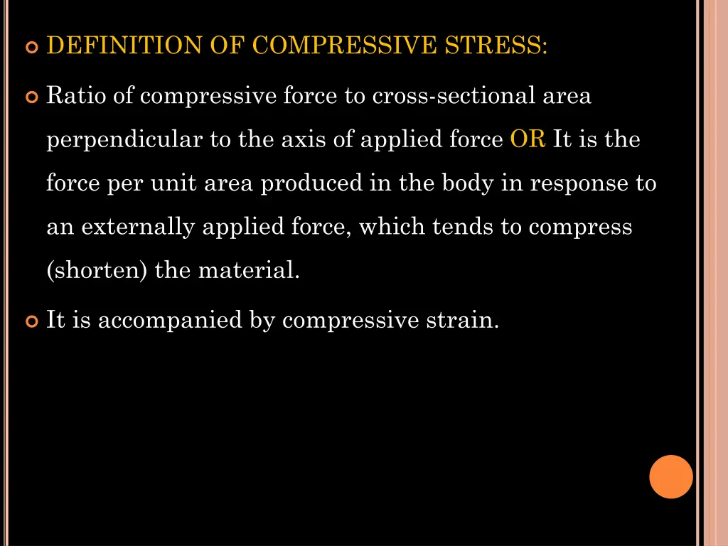 definition of compressive stress