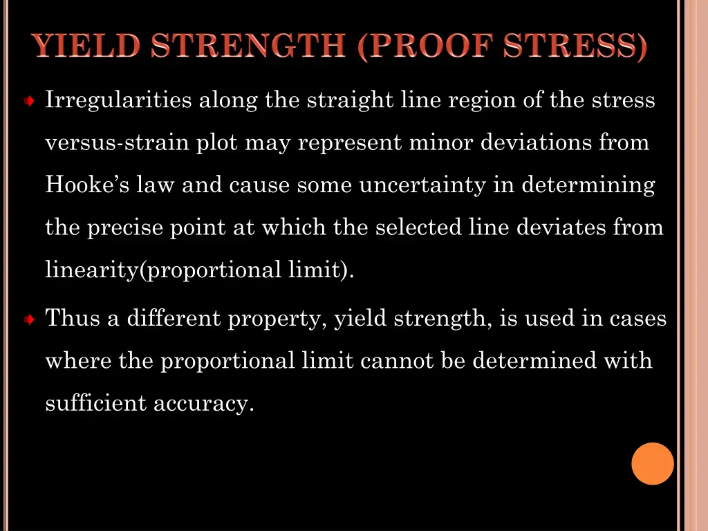 irregularities along the straight line region