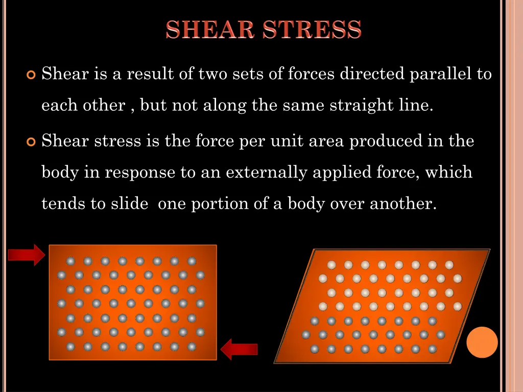 shear is a result of two sets of forces directed