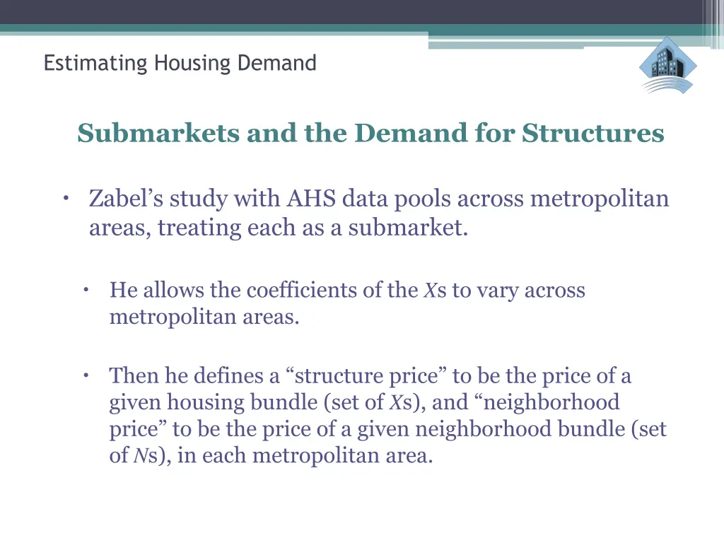 estimating housing demand 12