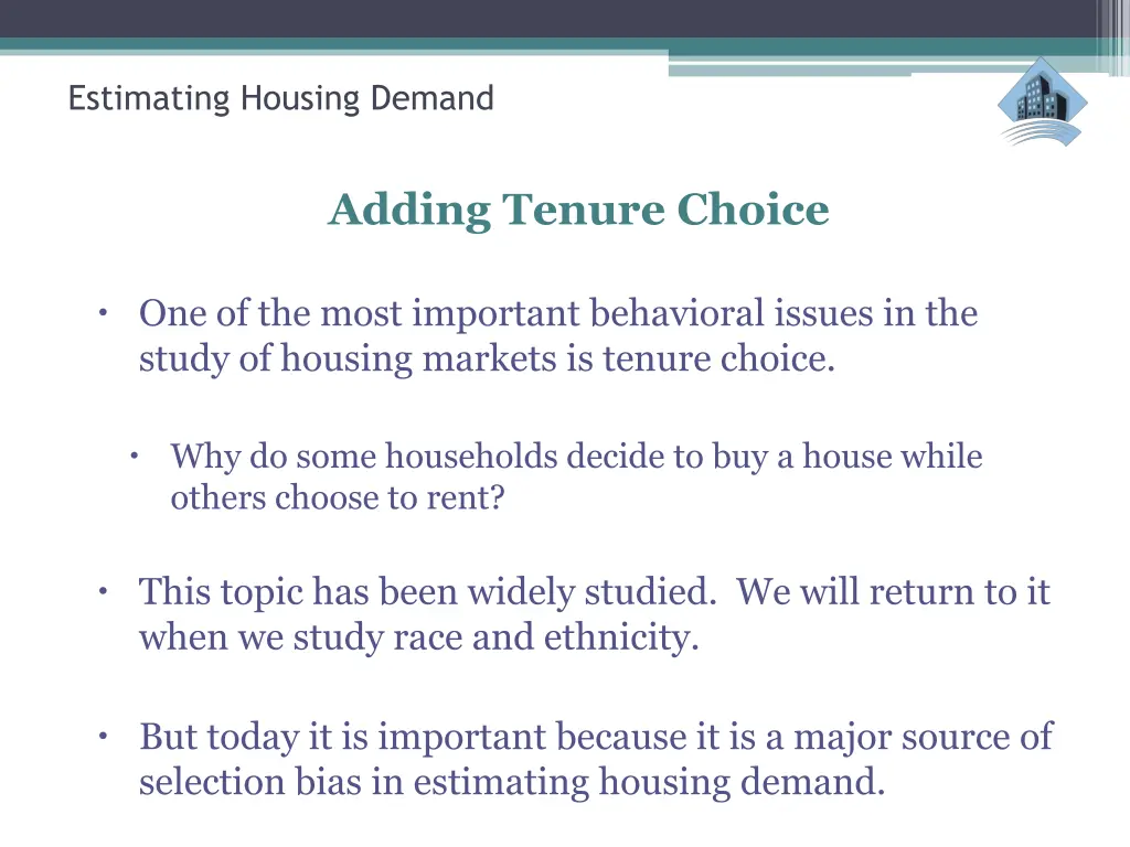 estimating housing demand 17