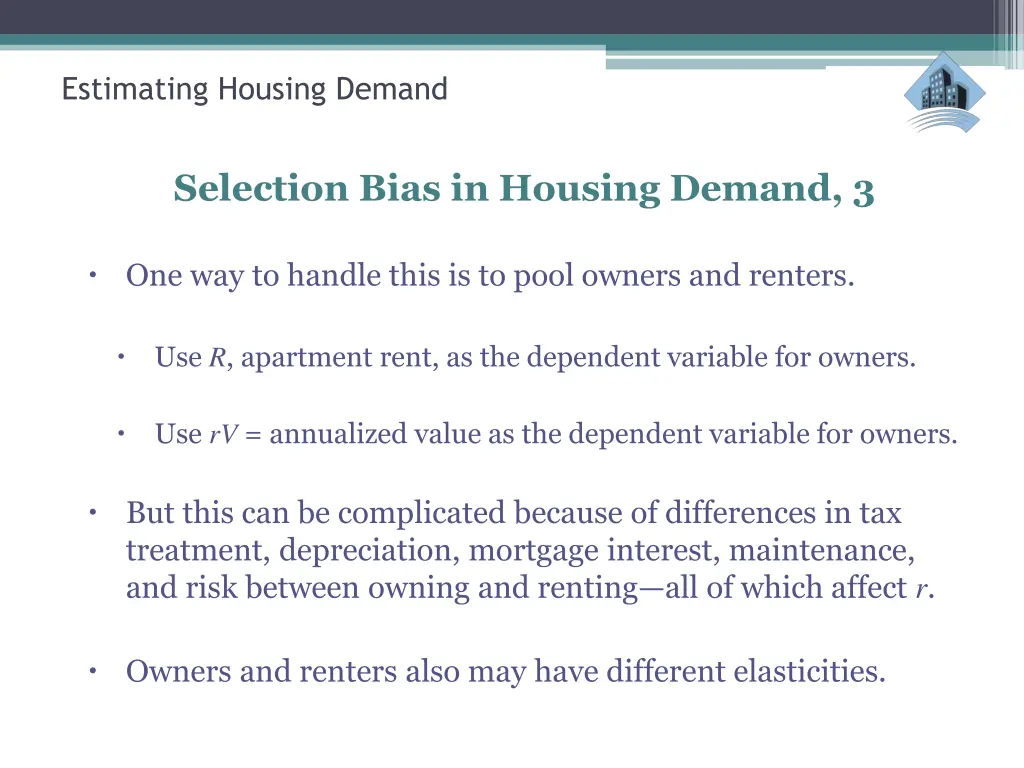 estimating housing demand 19