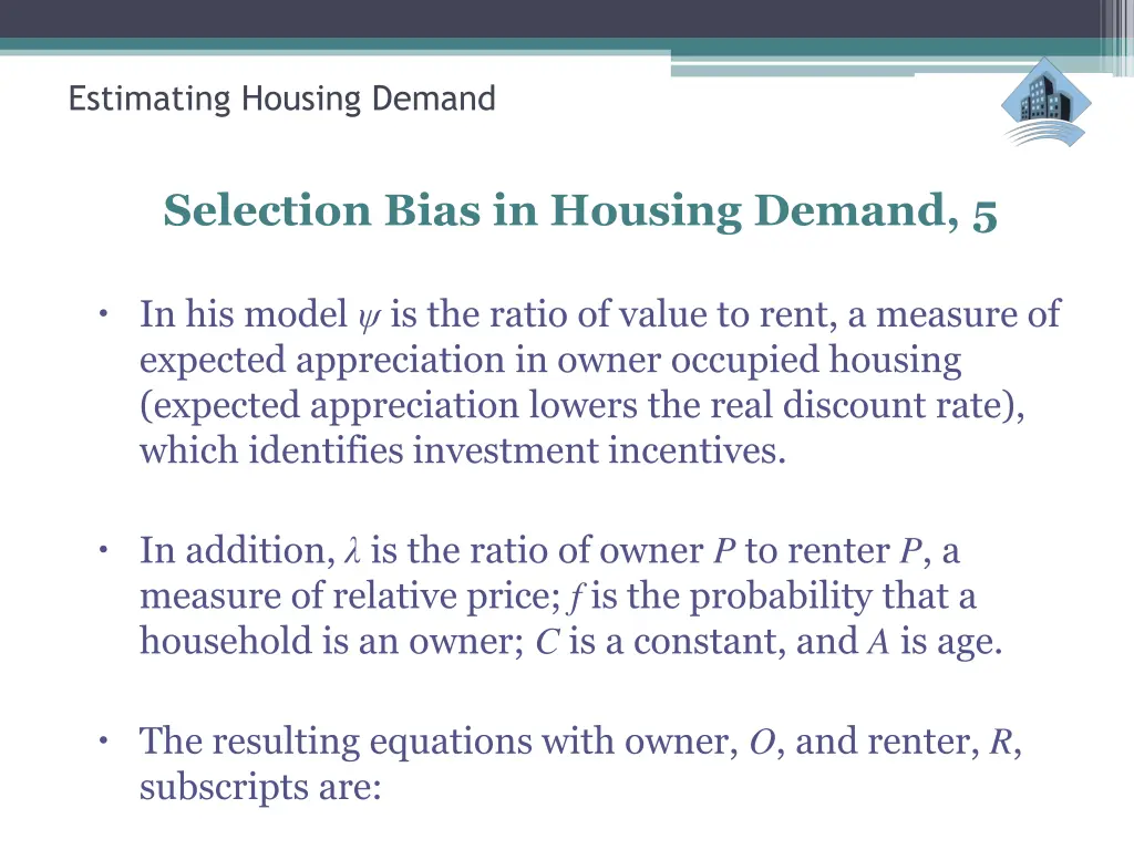 estimating housing demand 21