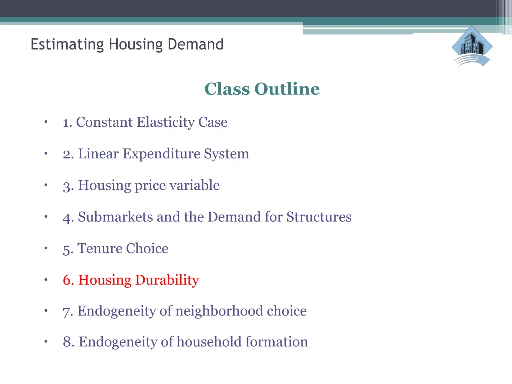 estimating housing demand 25